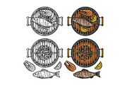 Barbecue grill top view with