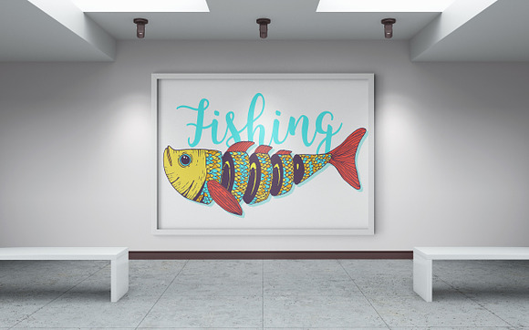 Fishing poster design in Illustrations - product preview 1