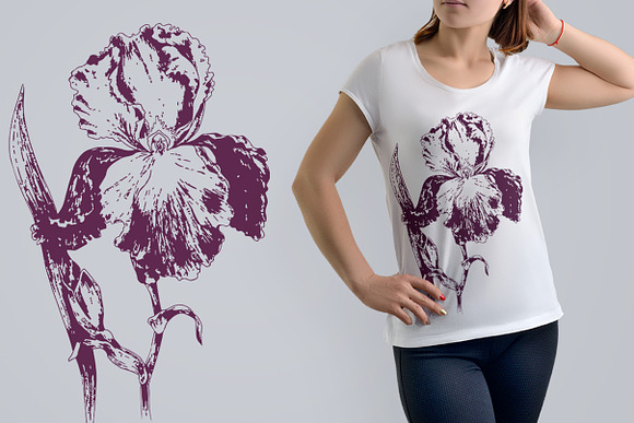 Botanical art flowers, t-shirts in Illustrations - product preview 1