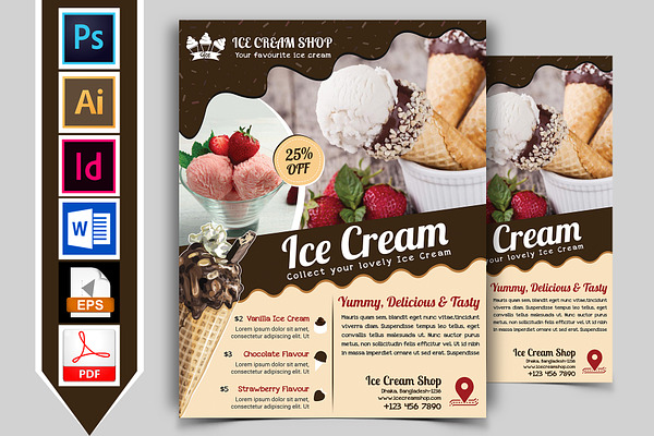 Ice Cream Shop Flyer Template Vol-03
