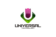 Universal Tech - 3D Letter D Logo