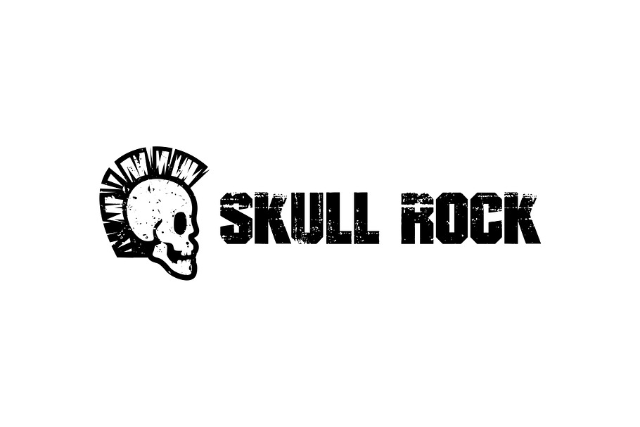 Punk Skull Rocker Logo Template