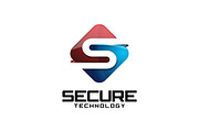 Secure Tech - 3D Letter S Logo
