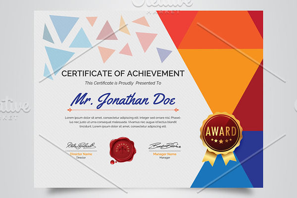 Multicolored Certificate