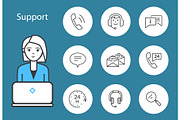 Support Service Woman and Laptop