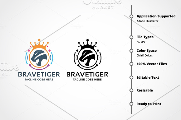 Brave Tiger Logo in Logo Templates - product preview 5
