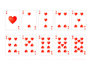 Full set of hearts suit playing card