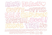 Color sketch funny handwritten font