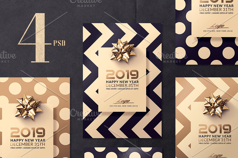 New Year Classy Invitations in Flyer Templates - product preview 8