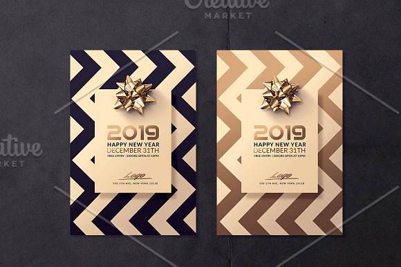 New Year Classy Invitations in Flyer Templates - product preview 1