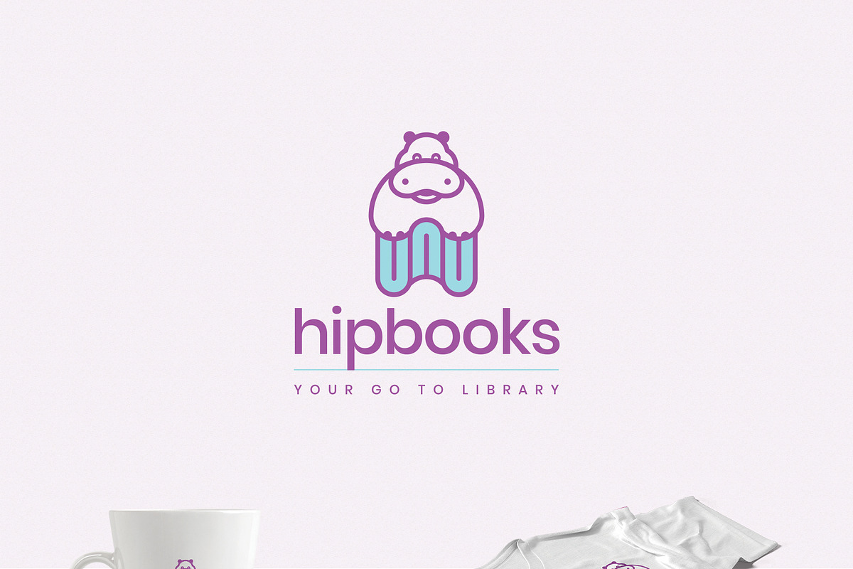 A Hippo on Books Logo Template in Logo Templates - product preview 8