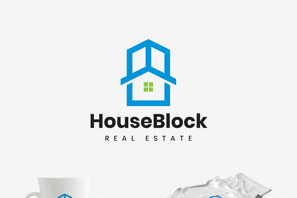 House in a Building Real Estate Logo