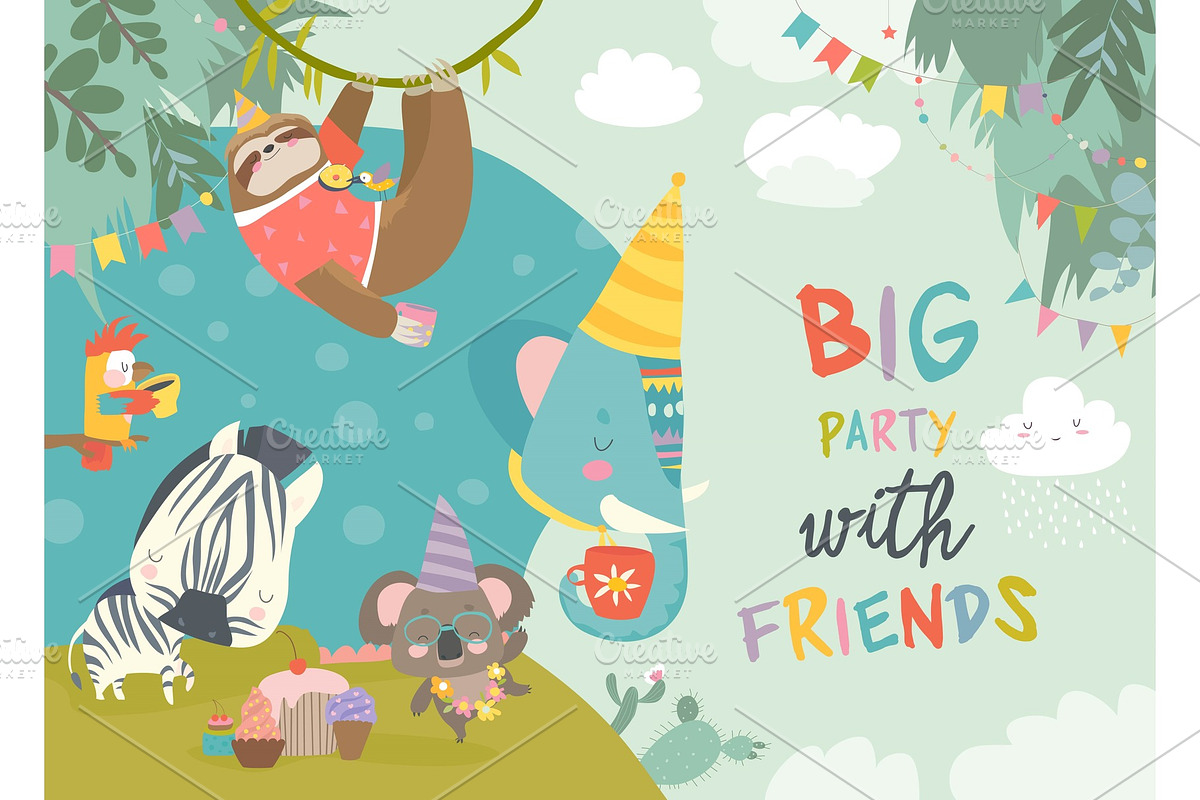 Vector birthday background with in Objects - product preview 8