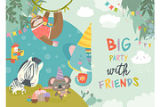 Vector birthday background with