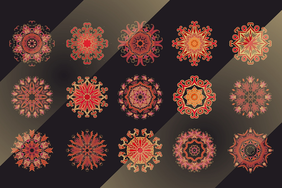 27 vintage rosettes, mandala in Objects - product preview 8