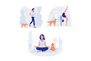 Woman and dog. Healthy lifestyle