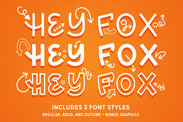 Hey Fox Font Trio + BONUS