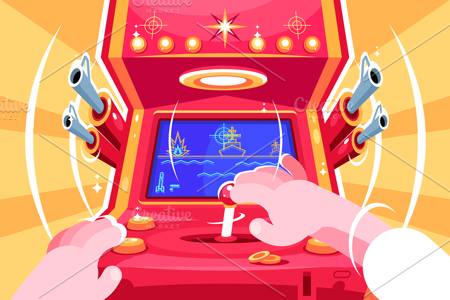 Sea battle arcade video game in Illustrations - product preview 8