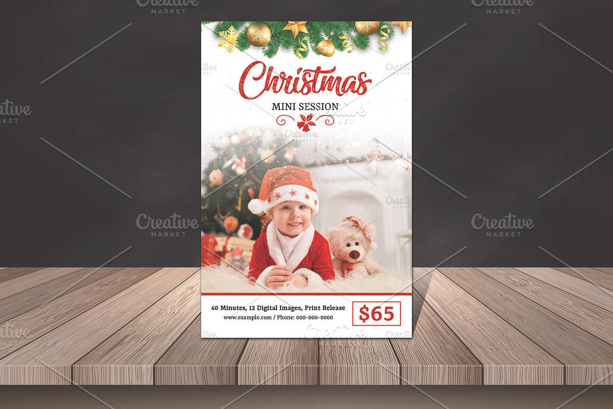 Holiday Mini Session Template V896 in Flyer Templates - product preview 8
