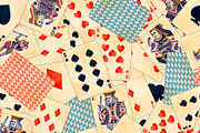 Poker cards with old paper texture