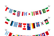 Set of garlands with flags