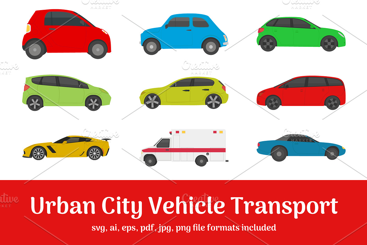 50 Urban City Vehicle Transport in Icons - product preview 8