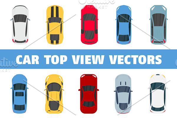 70 Car Top View Vectors