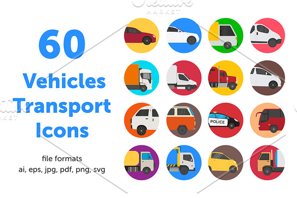 60 Vehicles Transport icons
