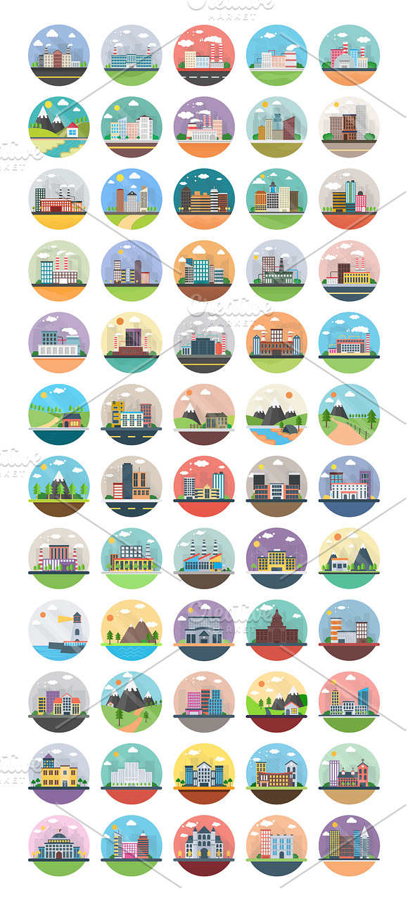 60 Ecological Industrial Countryside in Icons - product preview 1