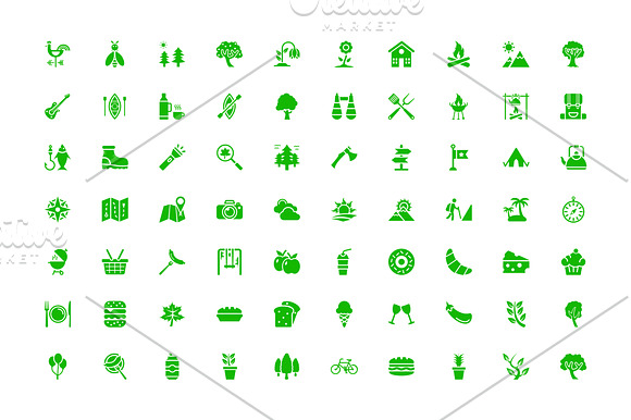 120 Nature and Picnic Vector Icons in Icons - product preview 1
