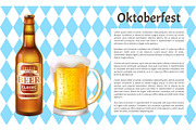 Oktoberfest Poster Beer Bottle and