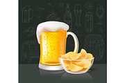 Beer Alcoholic Drink in Glass with