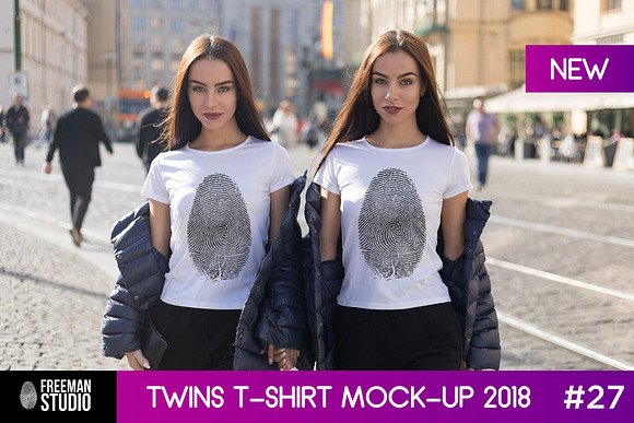 Twins T-Shirt Mock-Up 2018 #27 in Product Mockups - product preview 20