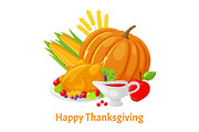 Happy Thanksgiving Poster with