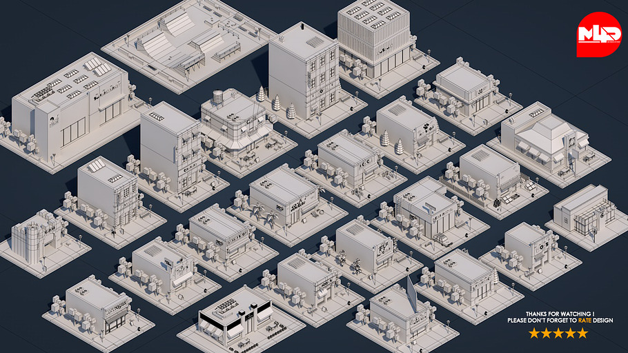 Low Poly City Buildings Pack 2 in Architecture - product preview 1