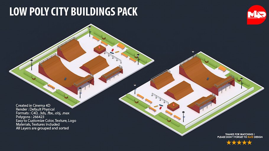 Low Poly City Buildings Pack 2 in Architecture - product preview 2