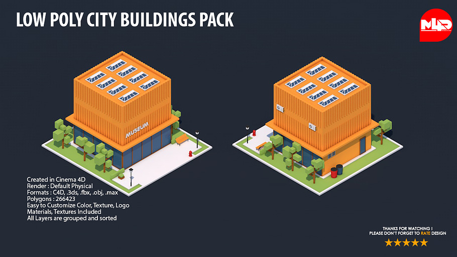 Low Poly City Buildings Pack 2 in Architecture - product preview 4