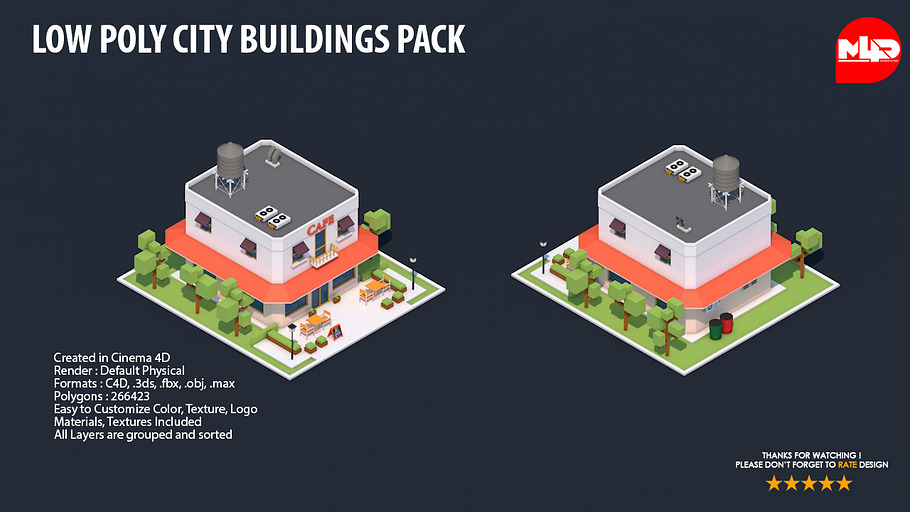 Low Poly City Buildings Pack 2 in Architecture - product preview 5