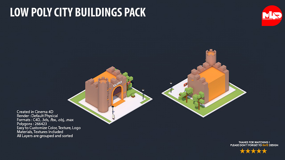 Low Poly City Buildings Pack 2 in Architecture - product preview 8