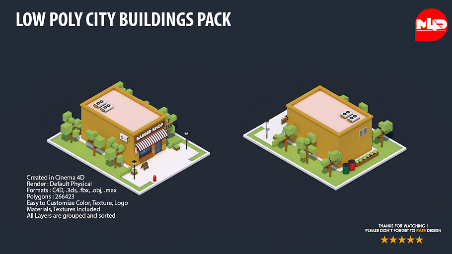 Low Poly City Buildings Pack 2 in Architecture - product preview 11