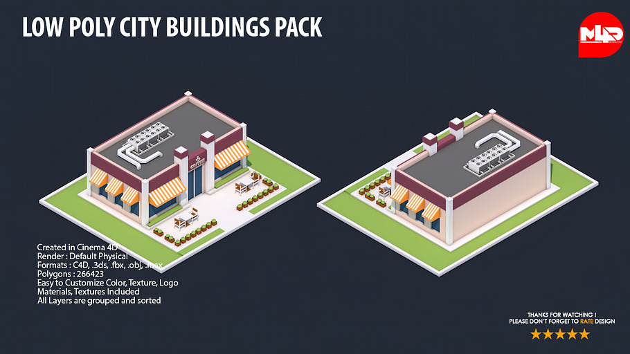 Low Poly City Buildings Pack 2 in Architecture - product preview 15