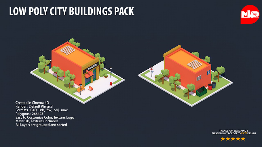 Low Poly City Buildings Pack 2 in Architecture - product preview 16