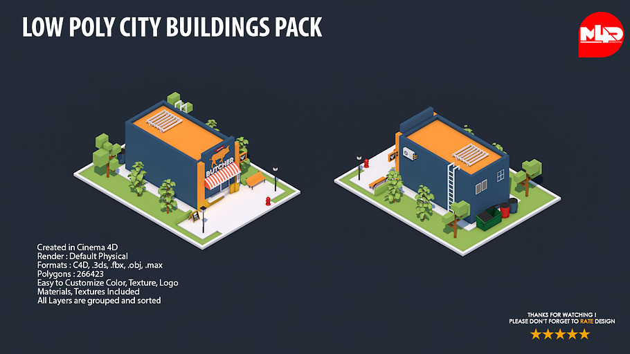 Low Poly City Buildings Pack 2 in Architecture - product preview 17
