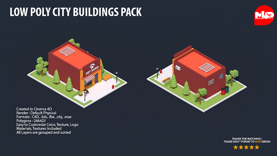 Low Poly City Buildings Pack 2 in Architecture - product preview 20