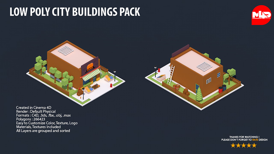 Low Poly City Buildings Pack 2 in Architecture - product preview 21
