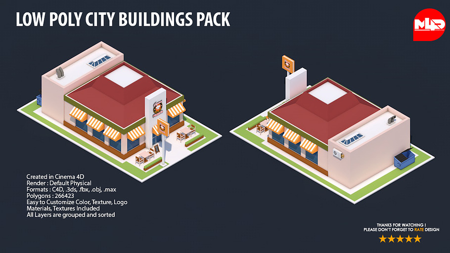 Low Poly City Buildings Pack 2 in Architecture - product preview 22