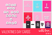 Valentines Day cards set