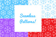 Seamless patterns with snowflakes