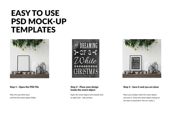 Christmas Frames & Wall Set in Print Mockups - product preview 2