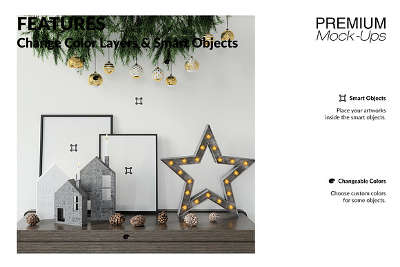 Christmas Frames & Wall Set in Print Mockups - product preview 3